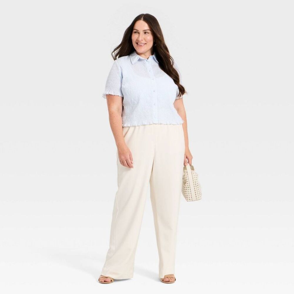 Women's Effortless Pull-On Pants - A New Day Cream XXL - Picture 3 of 4